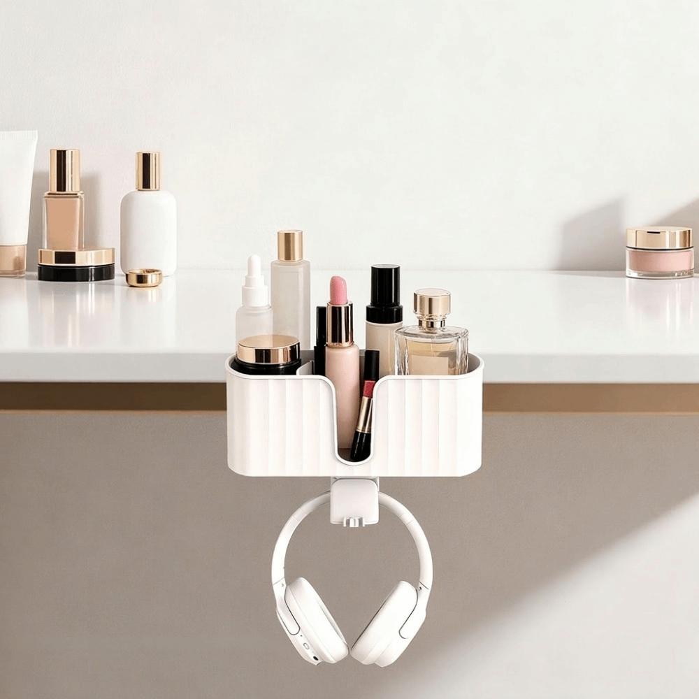 Space Saving 4 in 1 Desk Headphone Hanger Detachable Under Desk Cup Holder Office
