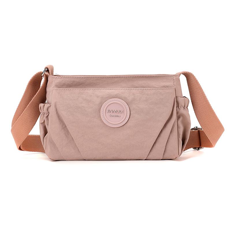 Pleated Multi-compartment Women's Bag Nylon Waterproof Lightweight Shoulder Bag