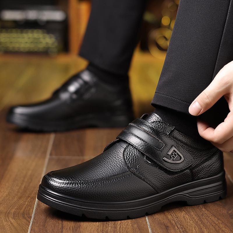 Vyriški natūralios odos slip-on laisvalaikio batai britiško stiliaus - 2025 m. ruduo