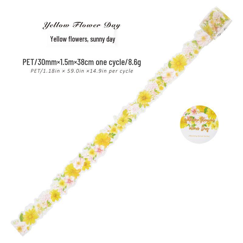 Sugar Poem Blooming Flowers Watercolor PET Tape for DIY Journal and Collage
