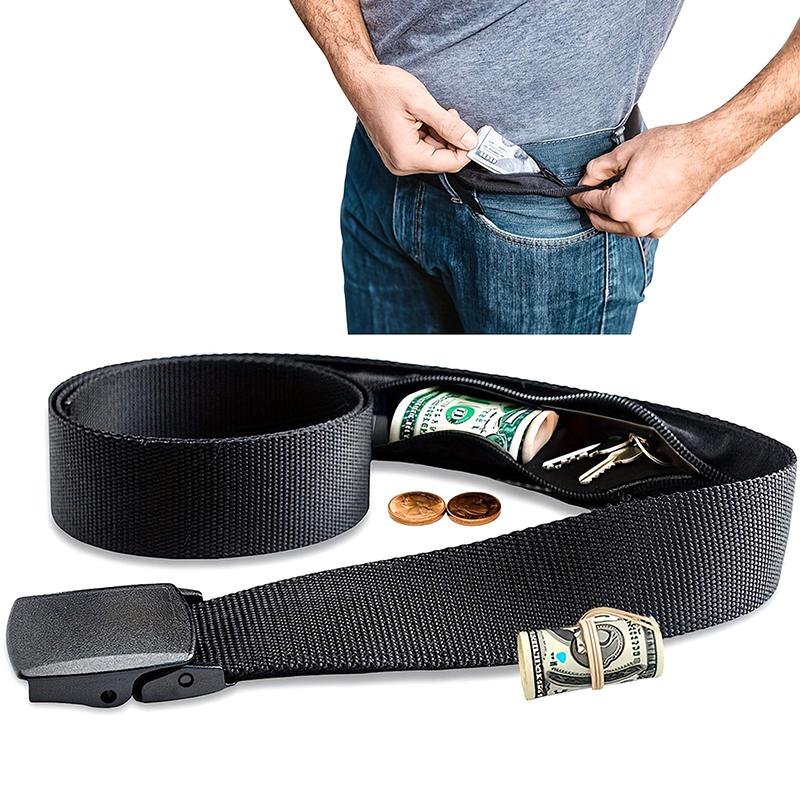 Travel Cash Anti Theft Belt Waist Bag Women Portable Hidden Money Strap Belt Wallet Waist Pack Men Hiding Belt For Men Women
