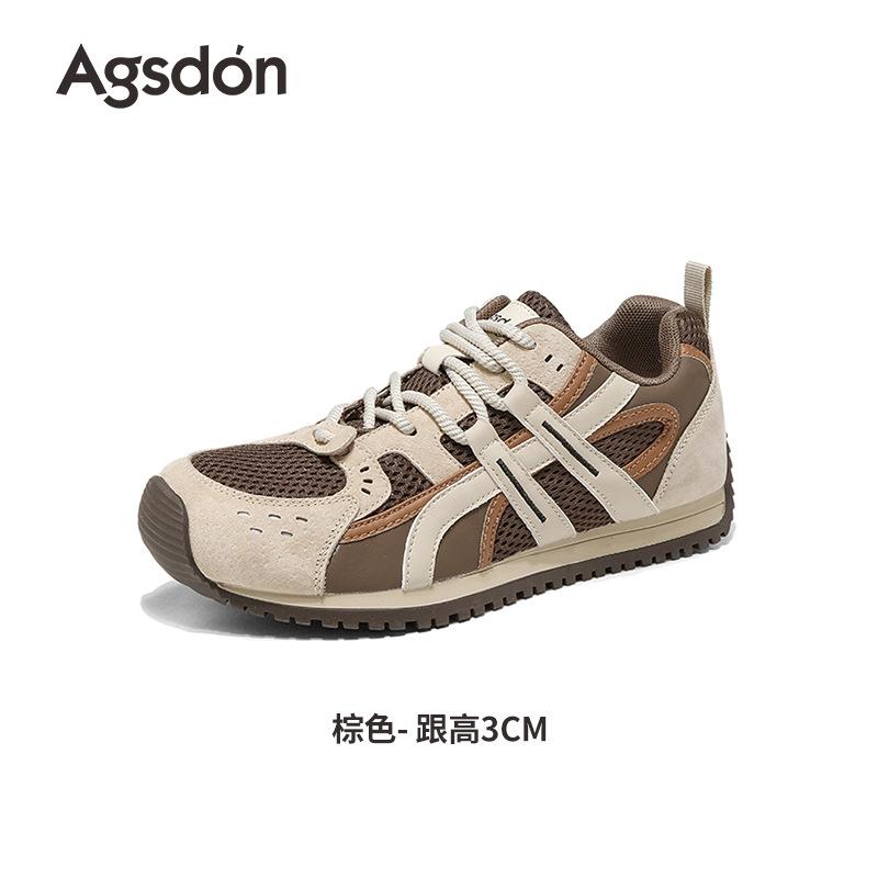 Augustus Dengde Training Shoes Women's 2025 New Autumn Platform White Sports and Leisure Shoes Retro Forrest Gump Barefoot Shoes