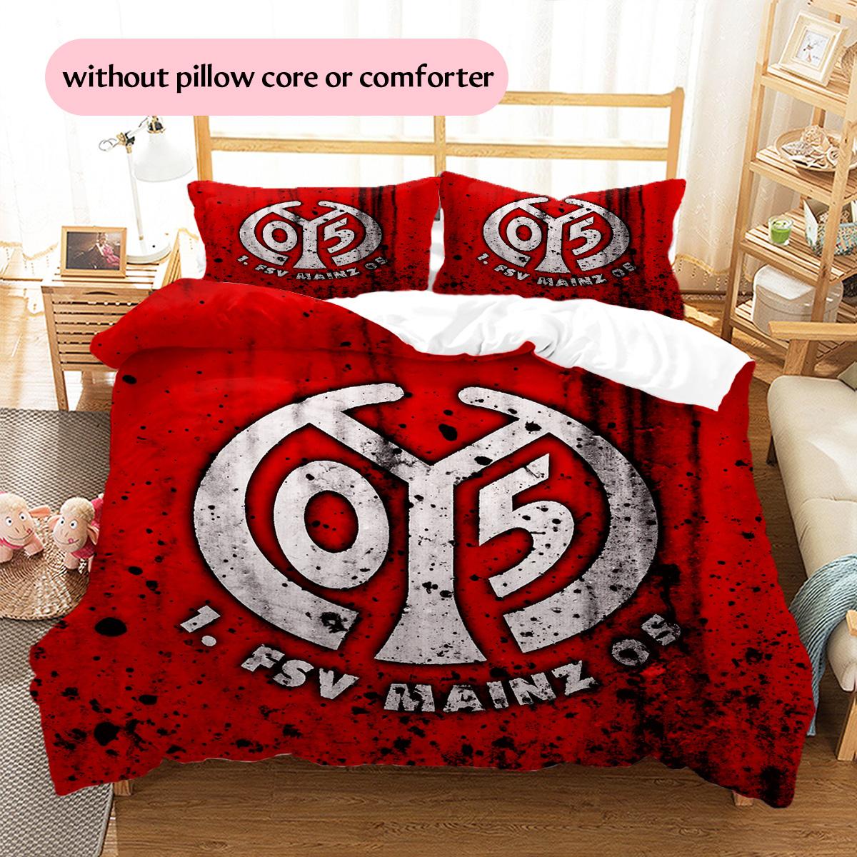No.1 Football and Sports Club  Pattern Bedding Quilt Set  Home Decoration  Gift (1 * duvet cover + 2 * pillowcase  without core) 250x220cm