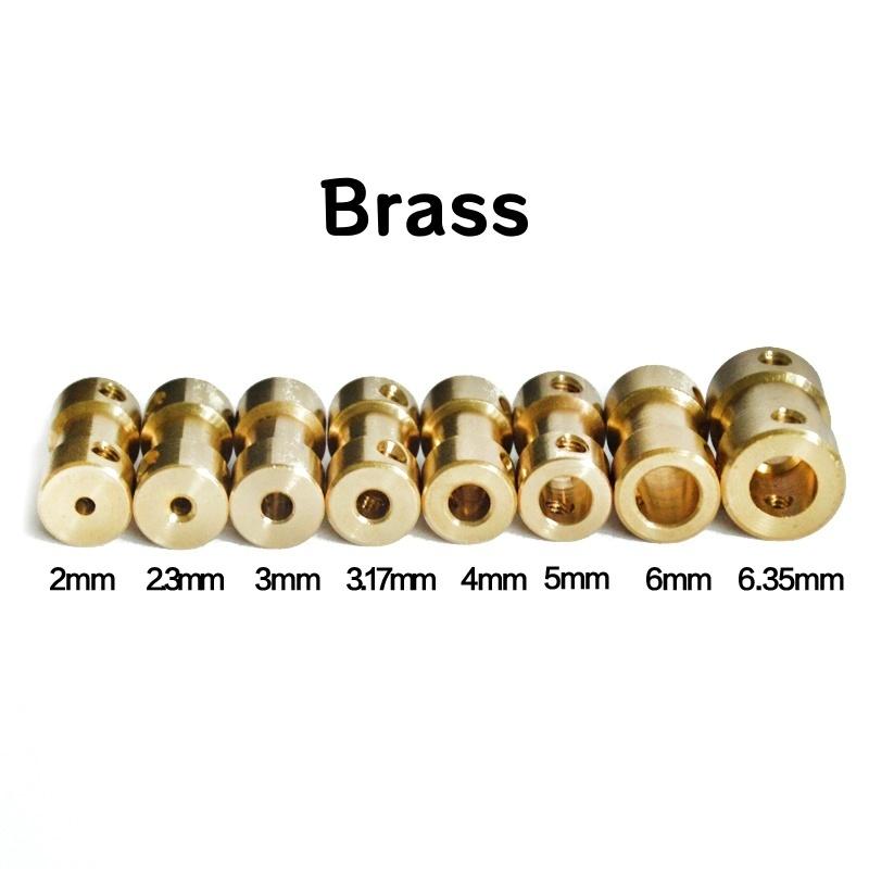 2mm/2.3mm/3mm/3.17mm/4mm/5mm/6mm Miniature Brass Rigid Coupling Motor Transmission Connector 2-2mm(1pcs)