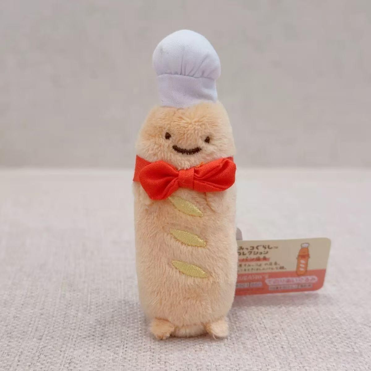 10cm Sumikkogurashi Voedsel Baguette Pluche Speelgoed Sleutelhanger Kawaii Koksmuts Baguette Brood Speelgoed Karakter Knuffel Poppetje Rugzak Hanger