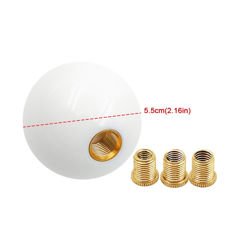 Premium Acrylic Round Ball Knob Comfort Grip Gear Shift Knob With 3 Copper Adapters For Most Cars Interior Accessories