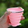180Ml Portable Silicone Folding Water Cup Heat Resistant Foldable Mug With Lid For Outdoor Travel Drinking