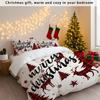 3pcs Christmas Reindeer Print Coreless Bedding Set Multiple Size Bedrooms Dormitories All Season Comfortable Machine Washable