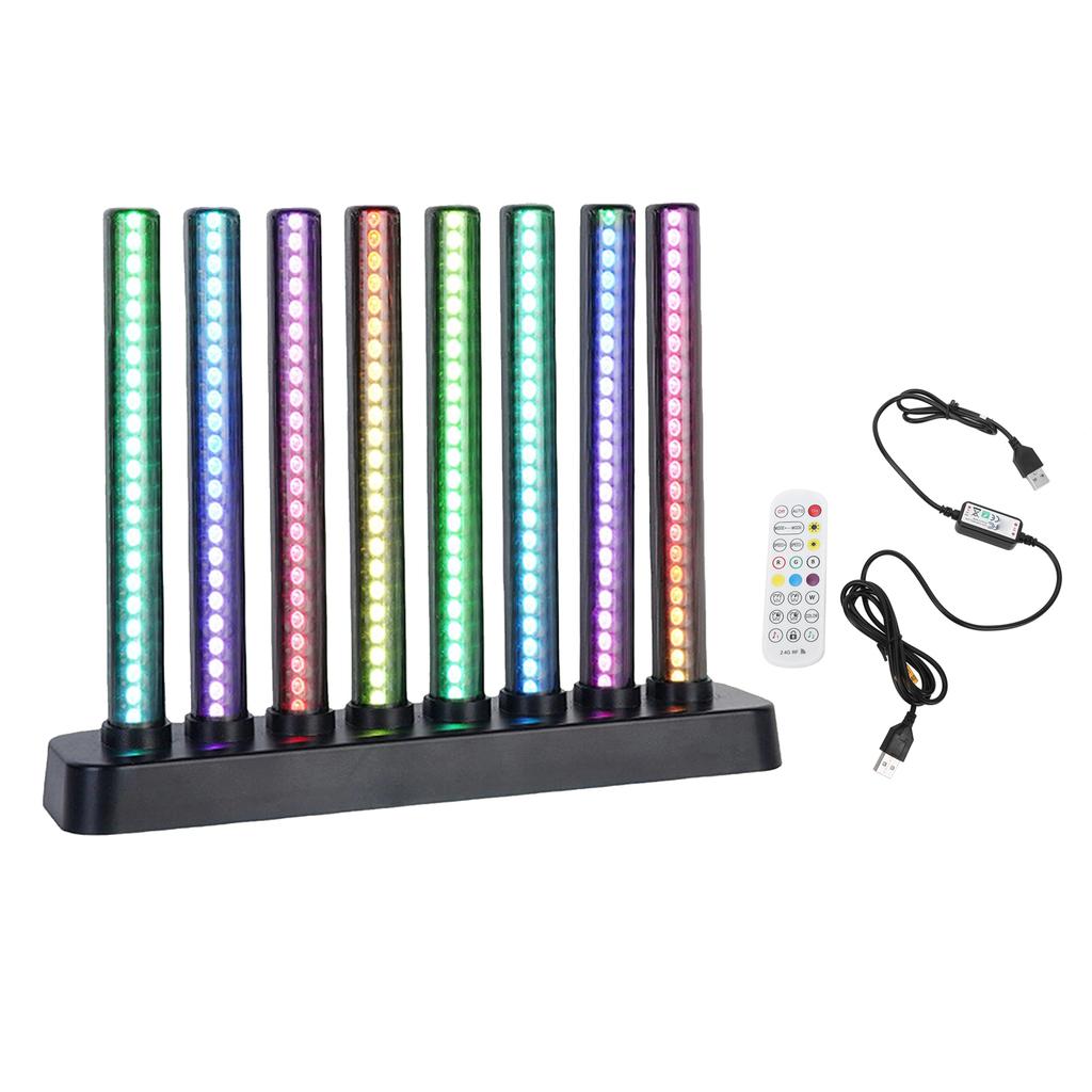 LED Music Spectrum Display Bluetooth 200 RGB LEDs Adjustable High Sensitivity Music Rhythm Light Bar with 8 Tubes for