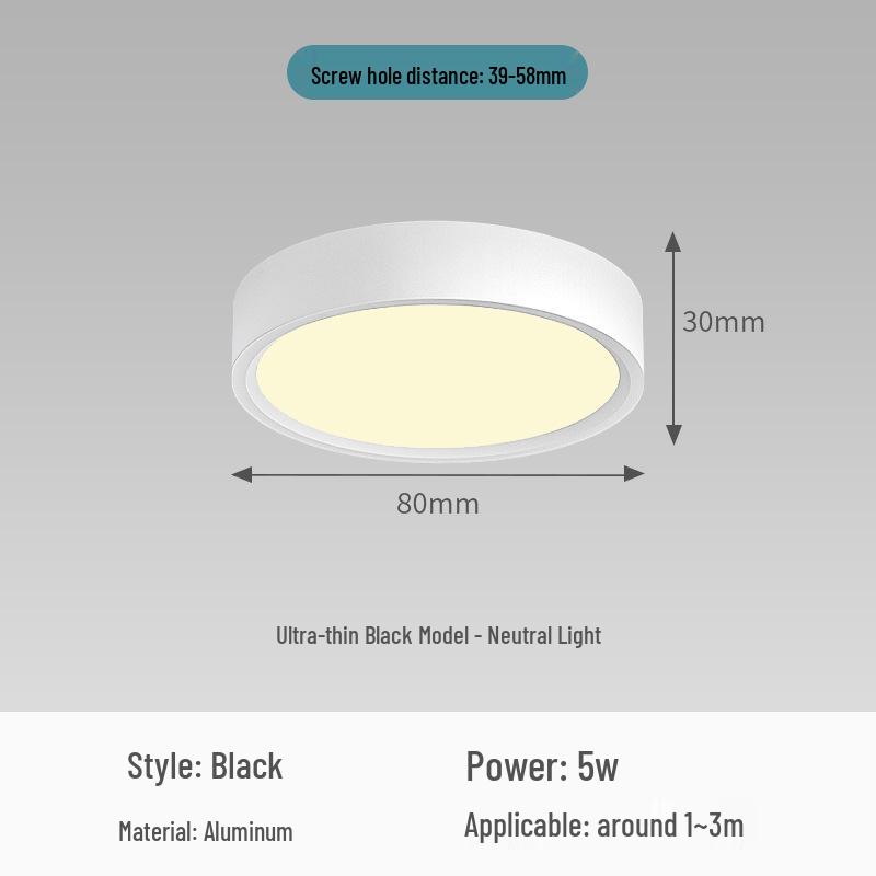 Round Surface-Mounted LED Ceiling Light for Living Room, Bedroom, Entrance, Corridor, Aisle, Home Spotlight