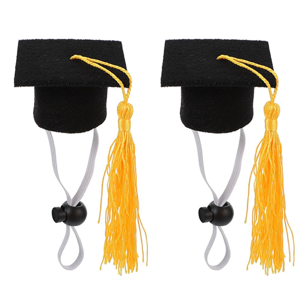 2 Pcs Elastic Doctorial Hat Gift Creative Doctoral Caps Top Graduation Dog Dr Multi-purpose Felt Cloth Pet Supply Puppy Man