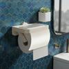 Wall-Mounted Paper Roll Storage Shelf No-Drill Toilet Paper Shelf Sturdy Tissue Rack  Washroom