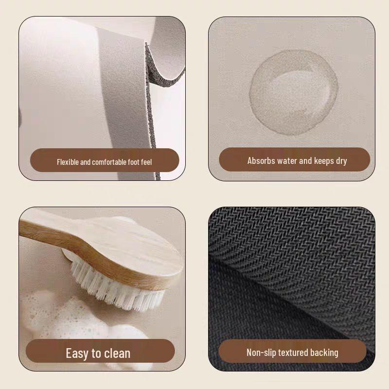 Cartoon Animal City Quick-Dry Non-Slip Bathroom Mat - Stain-Resistant & Water-Absorbent.