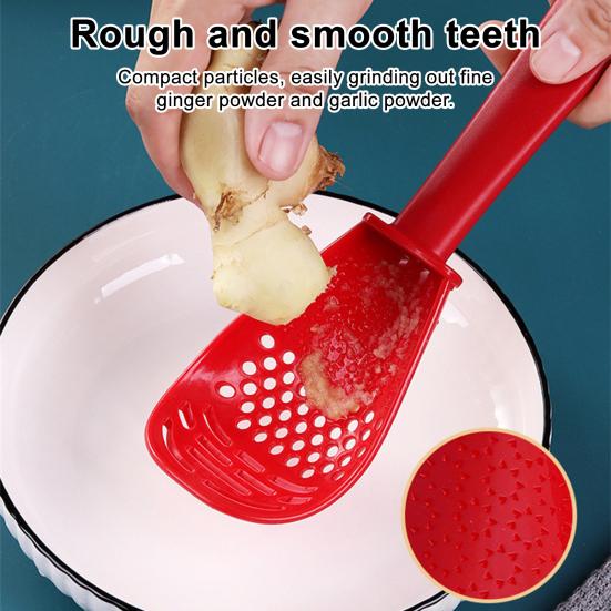 Kitchen Grinding Spoon with Strainer Holes Multi-Use Masher And Egg Separator BPA-Free Plastic Cooking Utensil