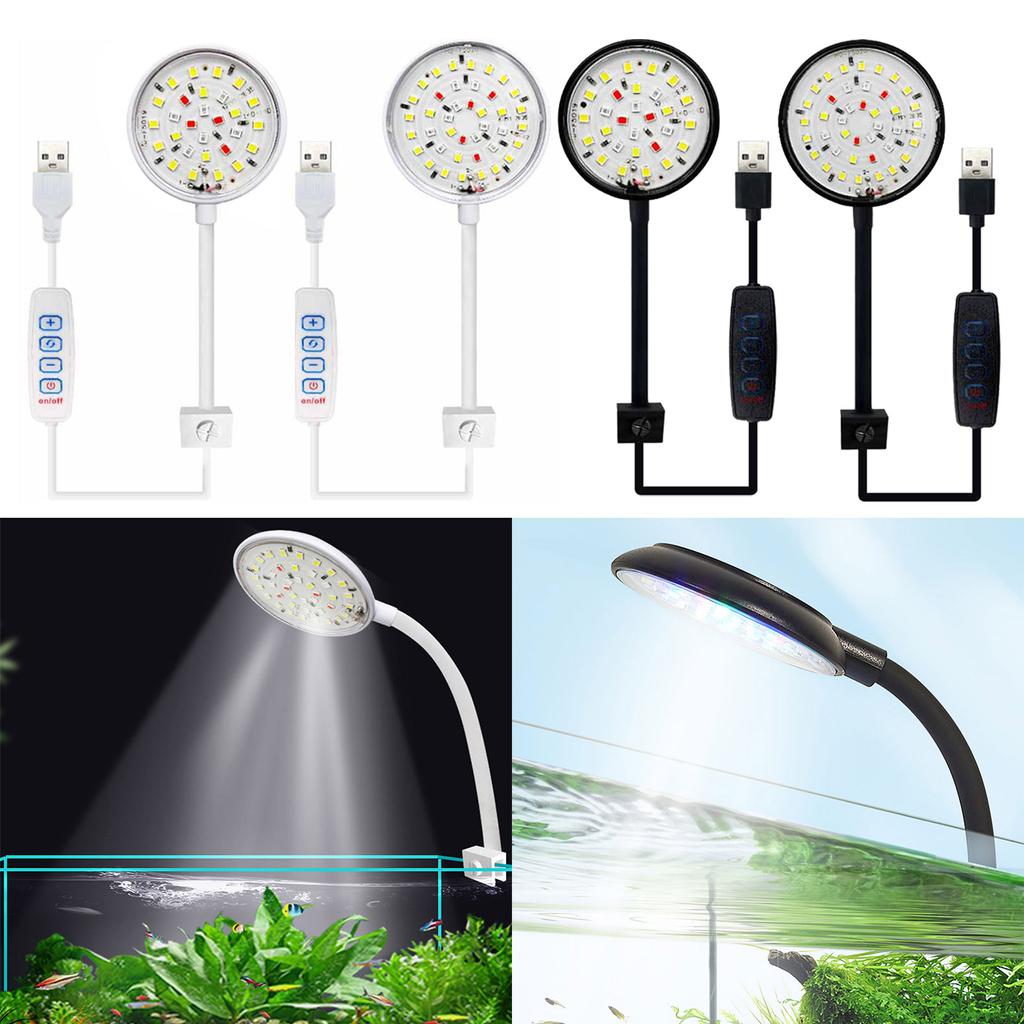 Aquarium LED Light 5W/7W LEDs for Saltwater Fish Tanks Clip-on Coral Tanks Aquarium Light with Clip Adjustable Hose
