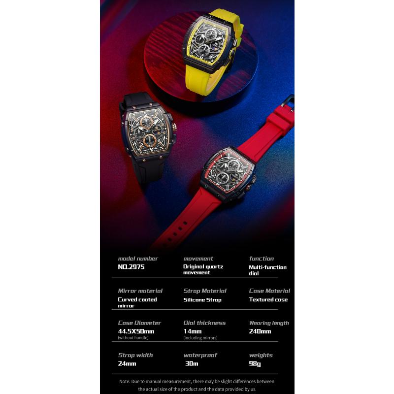 OLEVS Watch Men Chronograph Quartz Wristwatch Big Dial Moon Phase Hand Clock Date Waterproof Original Fashion Men's Watches