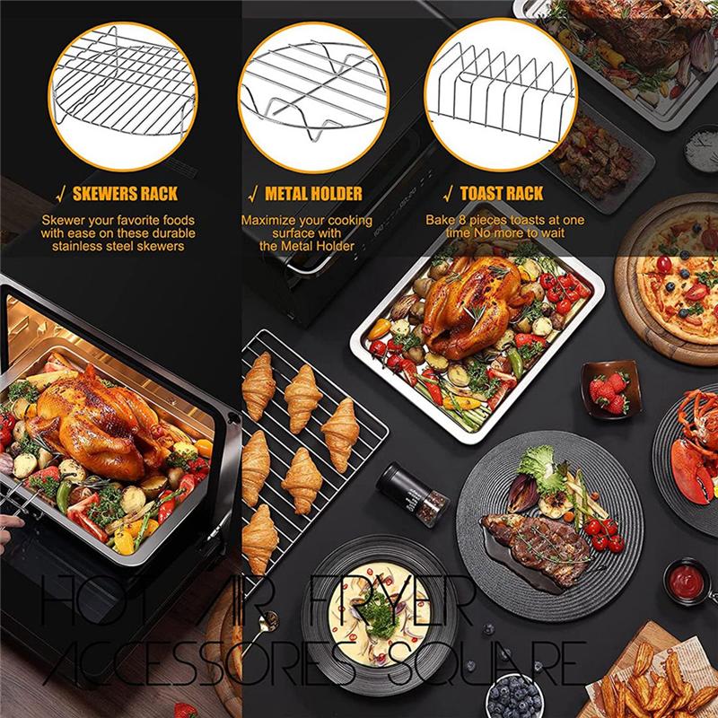 5.5 L Square Oil-Free Fryer Accessories,for Cosaori/Philips 5L 5.2L 5.5L 5.7L and More,All Brands of Square Air Fryers