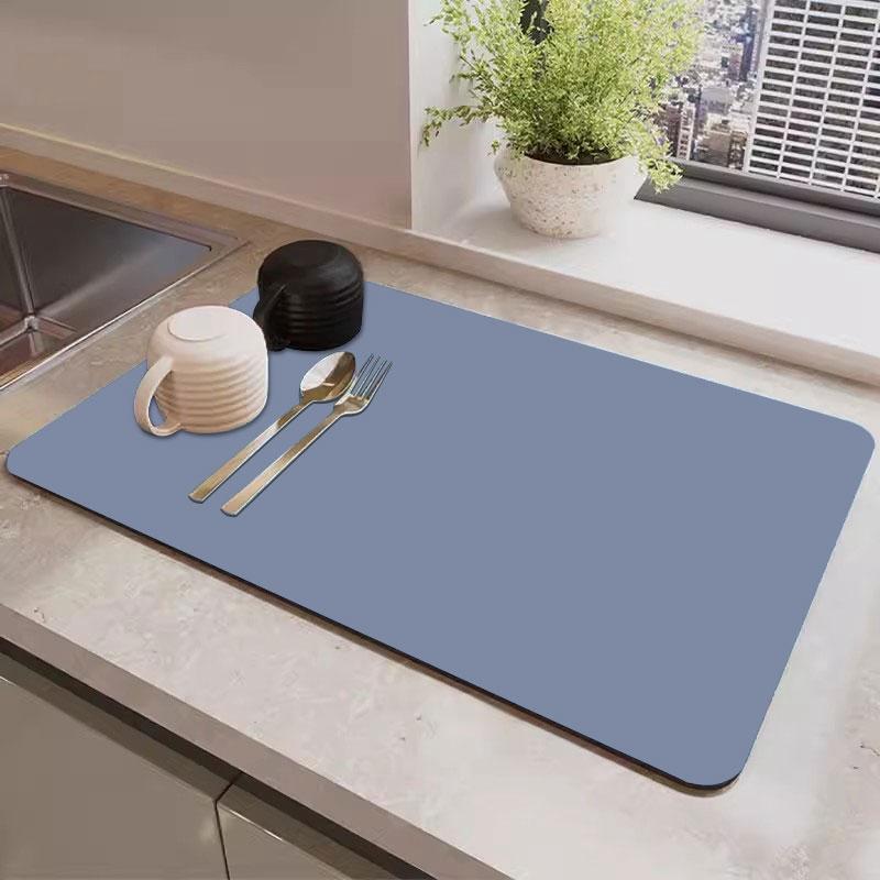 Rubber Coffee Countertop Drain Pad Quick Dry Coffee Dish Cup Drying Mats Kitchen Dining Table Large Absorbent Draining Mat