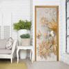 3D Golden Flower Fridge Stickers Waterproof Door Stickers Door Mural Peel Self Adhesive Wallpaper Sticker Removable Wall Decal