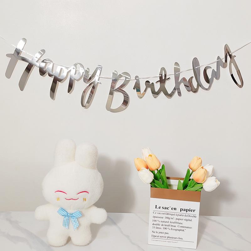 Colorful Happy Birthday Flag Decoration for Baby's First Birthday Photoshoot