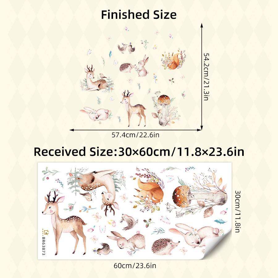 Cartoon Cute Animals Moon Cat Rabbit Wall Stickers for Kids Room Background Bedroom Decoration Girls Home Decor Living Room