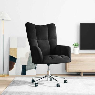 Vidaxl Armchair, Black, Upholstered In Velvet