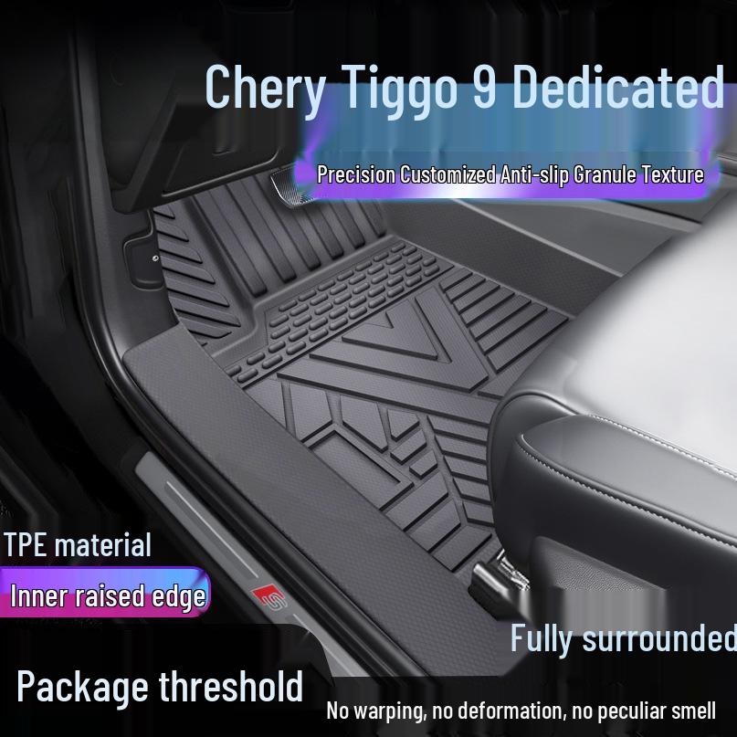 Chery Tiggo 9 TPE Waterproof Floor Mats & Door Sill Protectors Upgraded single-layer sill TPE mats