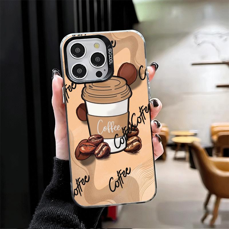 Black Coffee Fashion Style Shockproof Phone Case for iPhone 17 Air 16 16E 15 Pro Max 14 Plus 13 Mini 12 Back Cover Anti Fall Fun