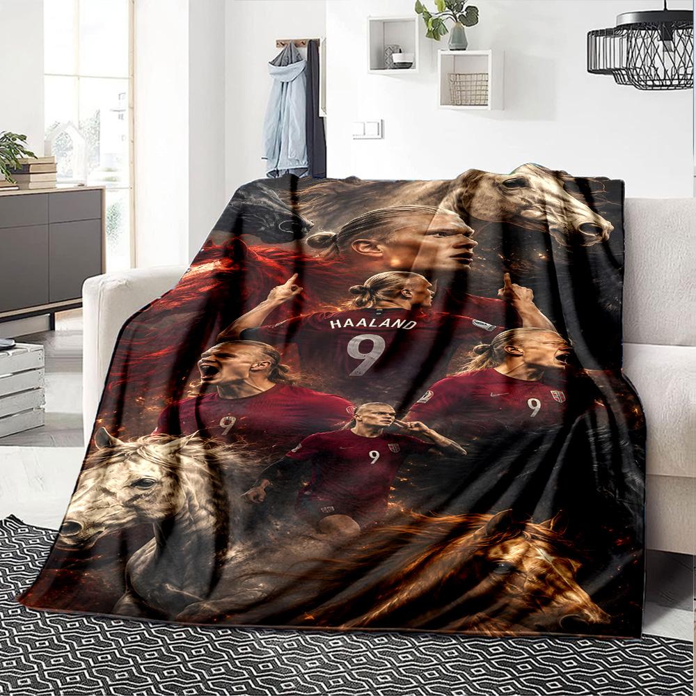 1pc Haaland1 Blanket, Gift, for Men and Women, Soft Blanket, Good for Sofa Bed Couch Travel, Lightweight Flannel Blanket