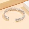 Cross-Border Fashion Irregular Curve Stainless Steel Open Bangle, Vacuum-Plated 18K Gold Bracelet