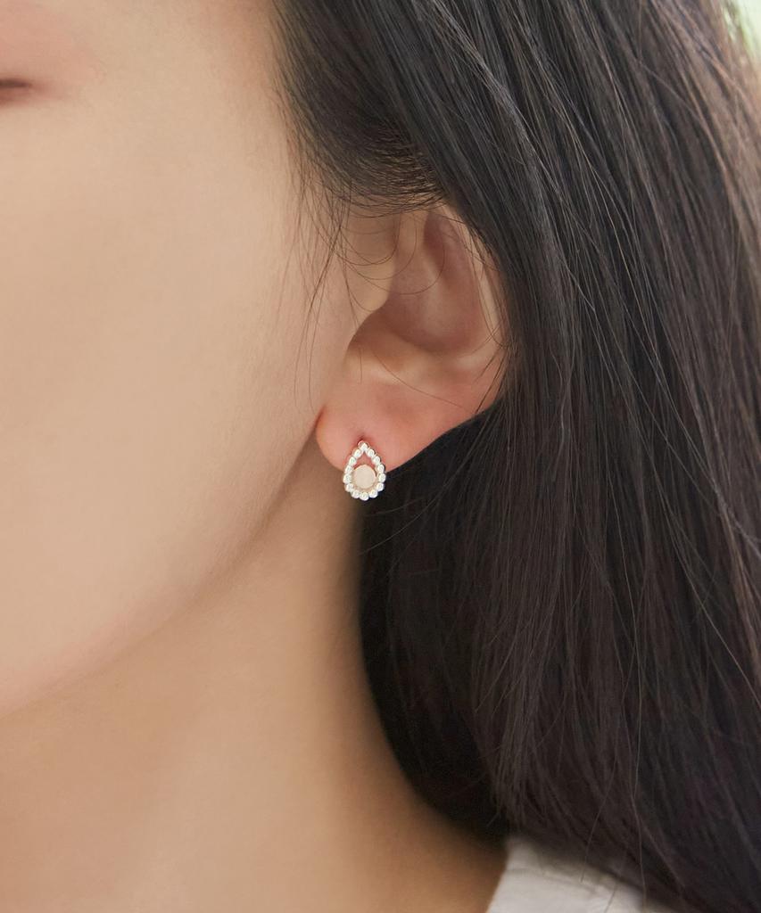 47Bag 925 Silver Natural Gemstone Teardrop Earrings Rosee