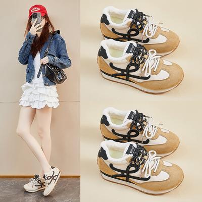 Innere Erhöhung neuer Samt Forrest Gump Schuhe Winter Student Warm Plateau Freizeit JCF