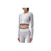 Adidas X Stella McCartney Co-Branded Stripe Crop Long Sleeve Fitness Top Women Tops Grey HR4511
