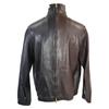 FENDI FPG185 bi-color zip-up lamb leather Jacket 48 Black x brownUsed