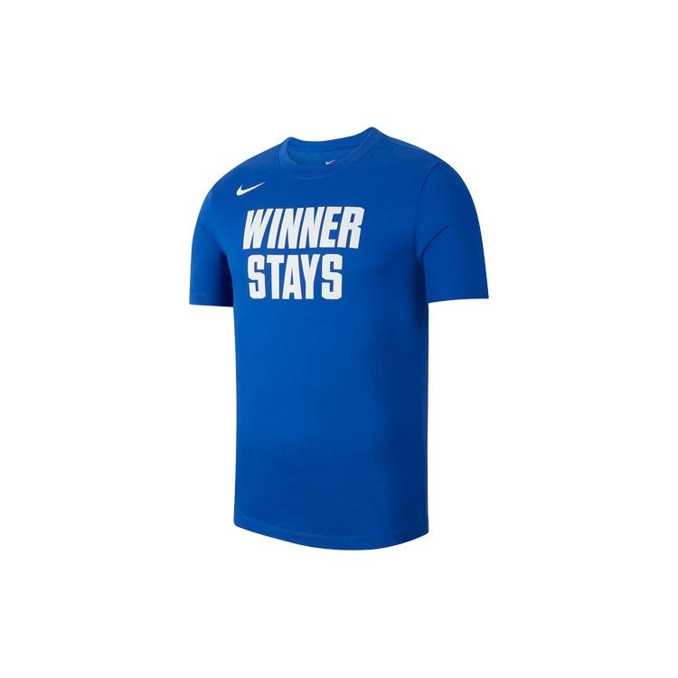 Nike Dri-Fit Winner Alphabet Printing Basketball Short Sleeve Blue Men s CD1281-480 XXXL
