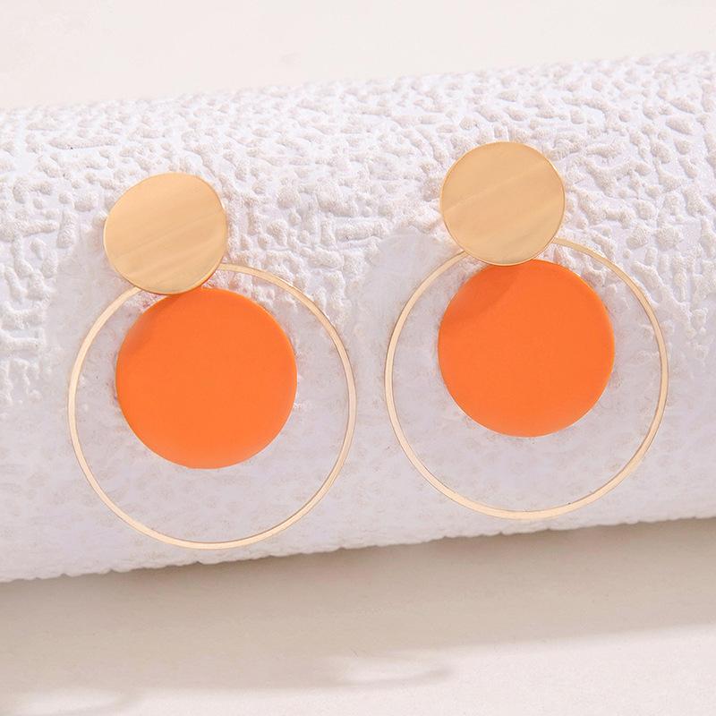 Creative Disc Stud Earrings Set, Geometric Metal Sequins Versatile Two-piece Set, Earrings, Earrings, Women's Pendants.