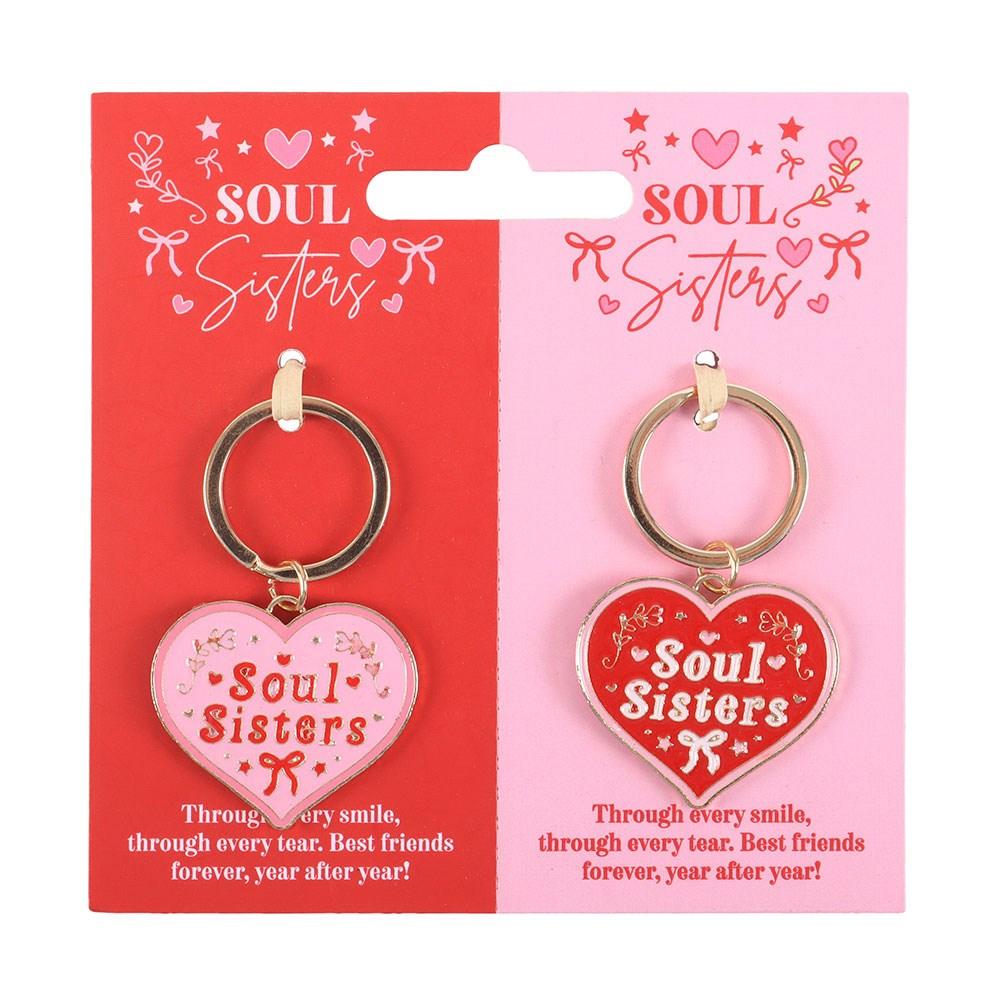 Something Different Soul Sisters Heart Keyring (Pack of 2)