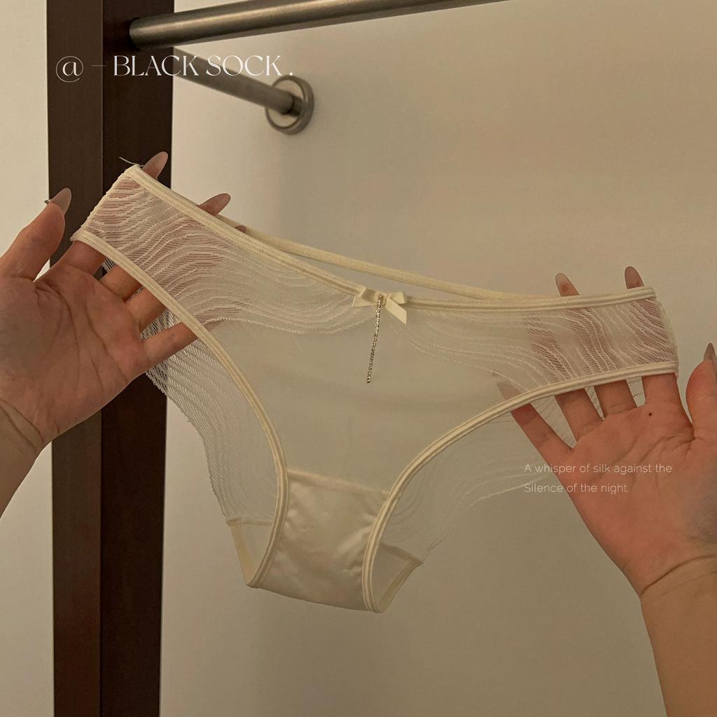Ladies Summer Thin New Sexy Lace Mesh Transparent High Fork No Mark Low Waist Briefs