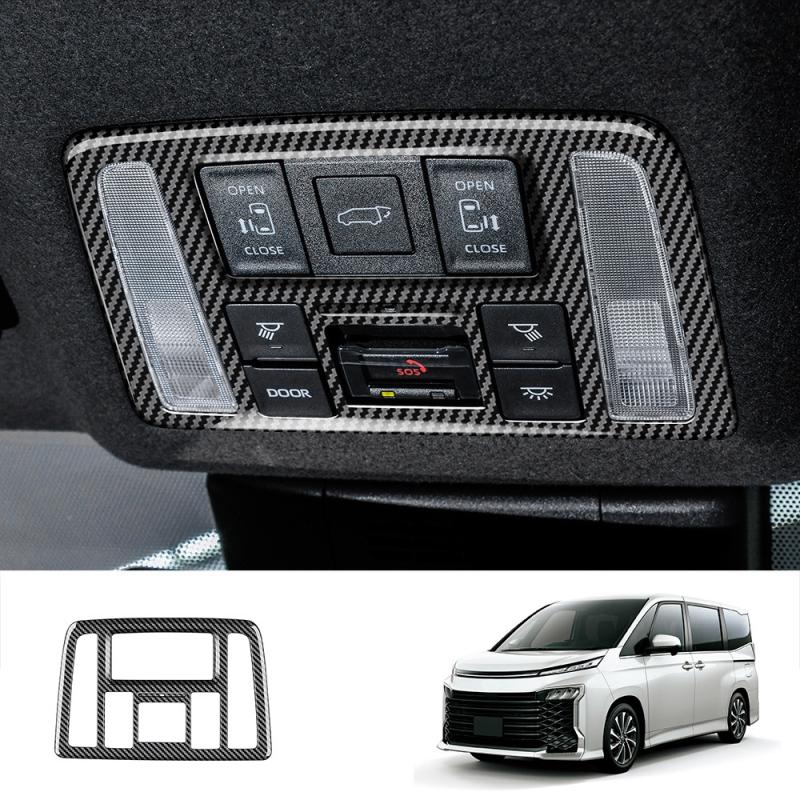 For Toyota Voxy Noah 90 Series   ABS black car roof Front Reading Light Lamp Switch Lampshade Panel Cover Sticker