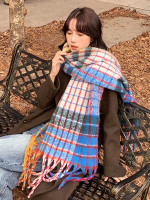 New Imitation Cashmere Women Scarf Winter Preppy Style Vintage Plaid Scarve Pashmina Mujer Foulard Bufanda Wrap Shawl Pareo
