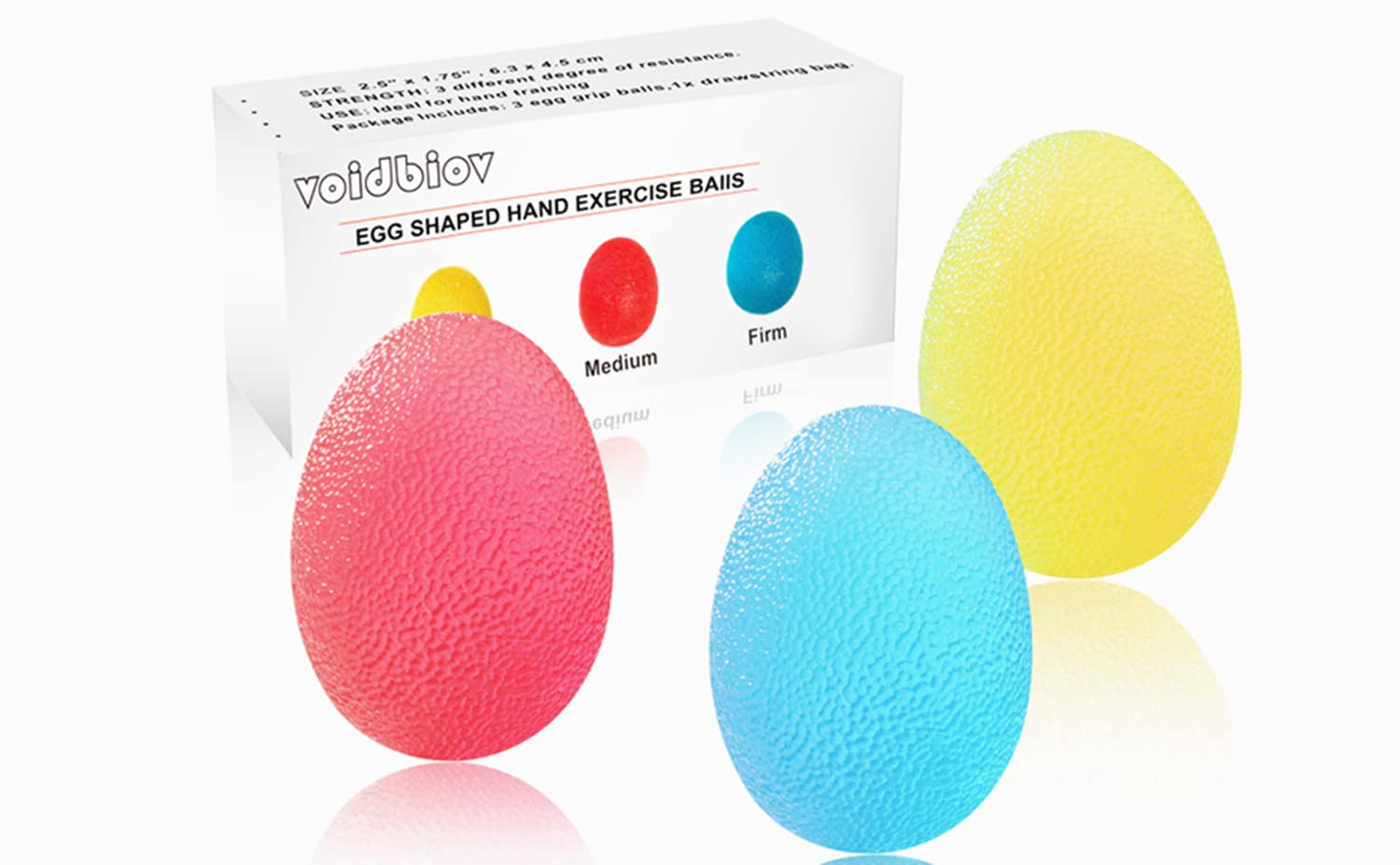 

Grip Strengthening Balls of with Storage Bag Hardness 2 (Set 3) [3 Levels, Sizes]