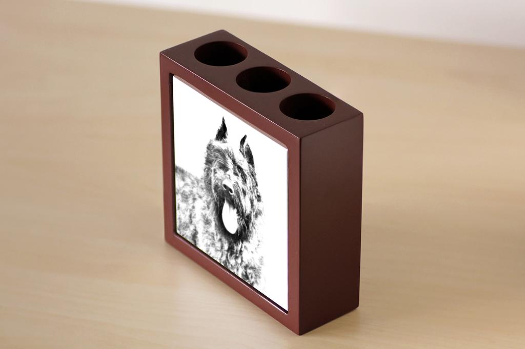 Bouvier des Flandres, Flanders Cattle Dog – Pen holder with a dog, desk organizer with a print | Art-Dog