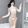 Sexy Backless Sweater Cosplay High Neck Socks Gloves Pure Desire Women Rompers Clothing Body Suits Sweet Sexy Women Top 1Zyf