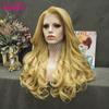Imstyle Synthetic Lace Front Wig Blonde Lace Wigs For Women Heat Resistant Fiber Glueless Natural Wavy Wigs For Women Cosplay