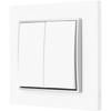 Double Switch with Frame Karlik Mini, White/silver