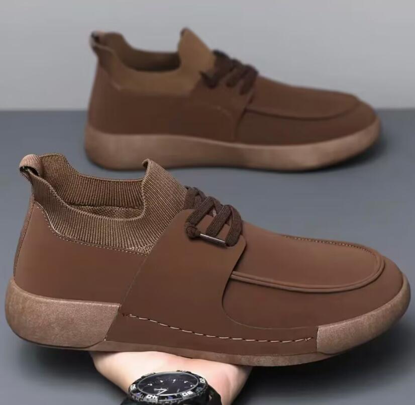 Men's Shoes Fashion Suede Casual Shoe Non Slip Oxford Work Shoes for Men Lace Up Vulcanized Shoe Plush Warm Winter Shoes