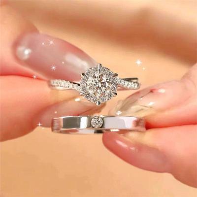 Ceremonia de Boda con Diamantes Simulados Intercambio de Anillos: Par a juego para Hombres y Mujeres