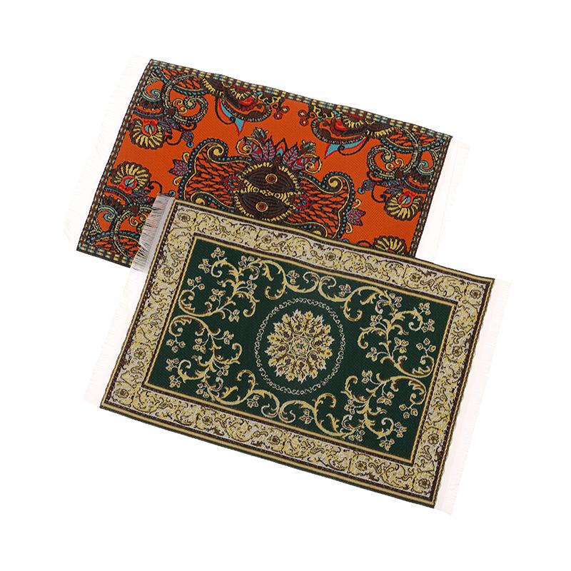 1:12 Dollhouse Miniature Handmade Woven Floor Mat Mini Floor Rug Cover Carpet Weaving Carpets Model Bedroom Home Furniture Decor