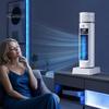 Quiet Air Circulation Fan Portable Tower with Remote Control, 6 Speed 7 Color LED Night Low Noise Light, Cooler, USB Powered Misting for Home