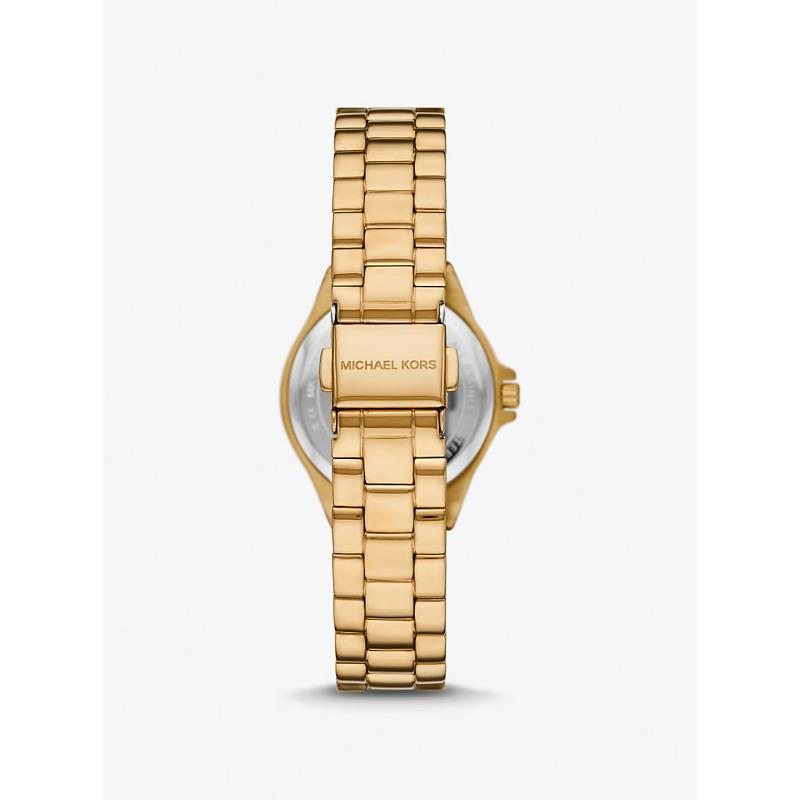 Michael Kors Mini Lennox Animal Pavé Gold-Tone Watch MK7394